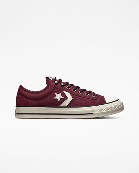 Men's Converse Star Player 76 Retro Hike Low Top Shoes Deep Burgundy / Black | AU 4C065R